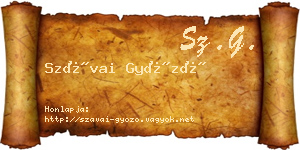 Szávai Győző névjegykártya